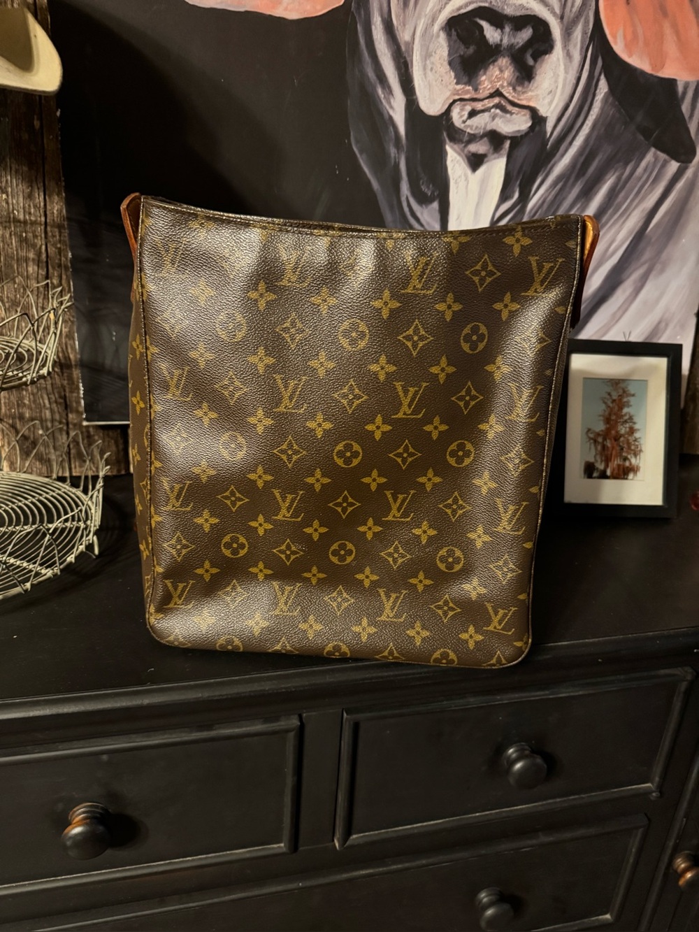 Louis Vuitton Monogram Canvas Vertical Messenger Bag in Brown